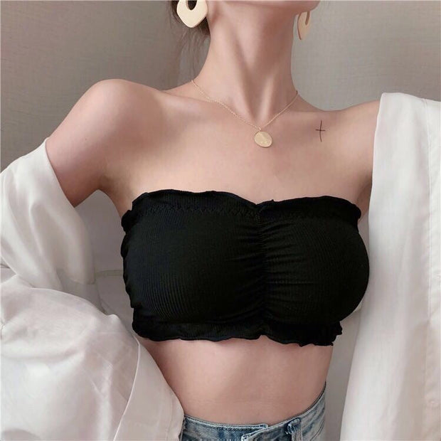 Strapless Fur Style Back Hook Soft Light Pad Bra