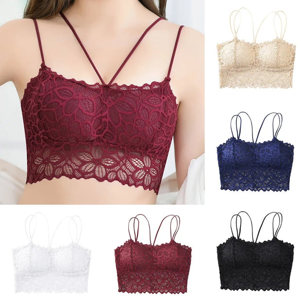 Women's Front Neck Style Paded Push-Up Net Bra