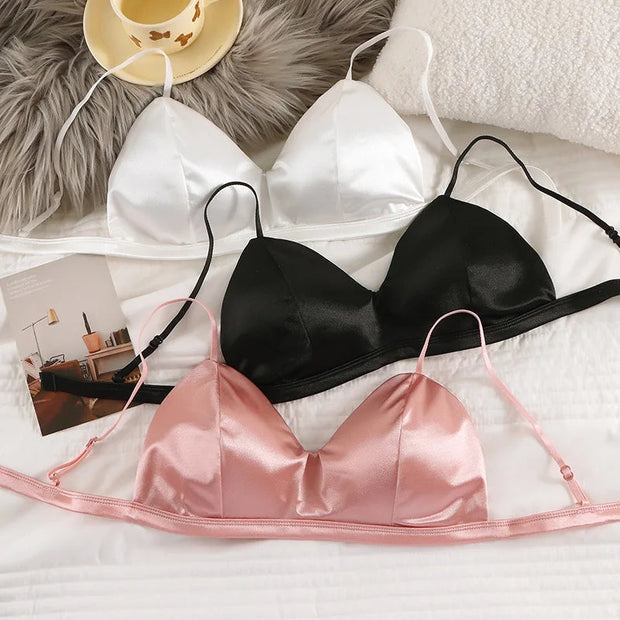 Ladies imported Soft Light Pad silk Bra Rectangle Cup