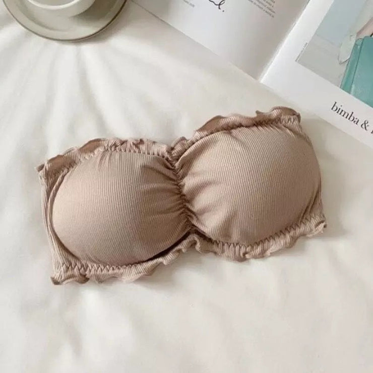 Strapless Fur Style Back Hook Soft Light Pad Bra